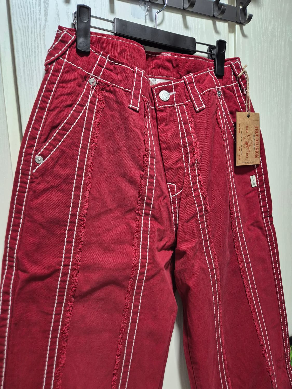 (타임세일)(새상품) 트루릴리젼 레드 와이드 팬츠 상품이미지2