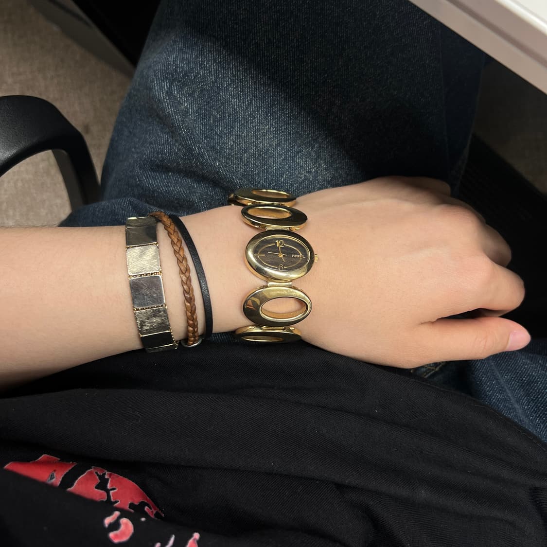 Fossil 청키 골드 타원 브레이슬릿 워치 상품이미지3