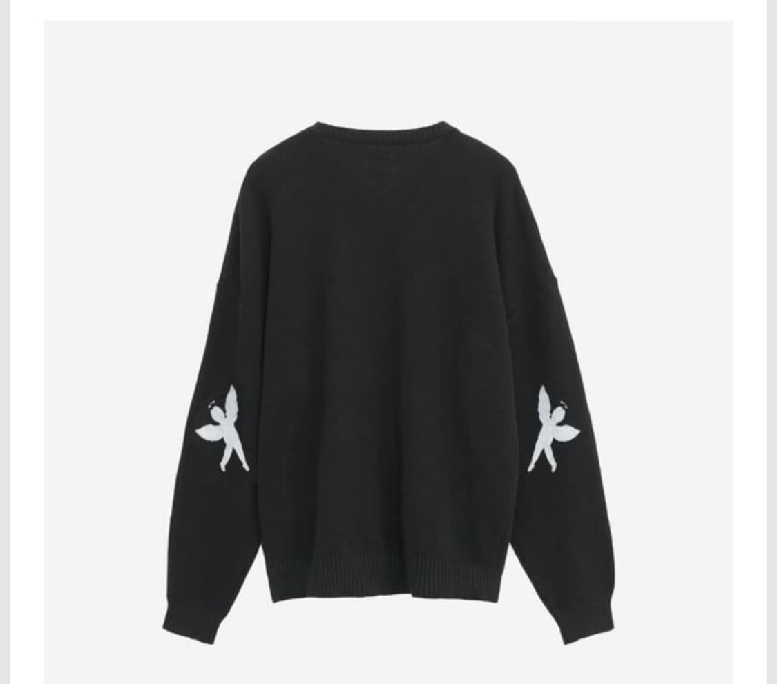 폴리테루 엔젤 니트집업 waffle knit zip angel 상품이미지1