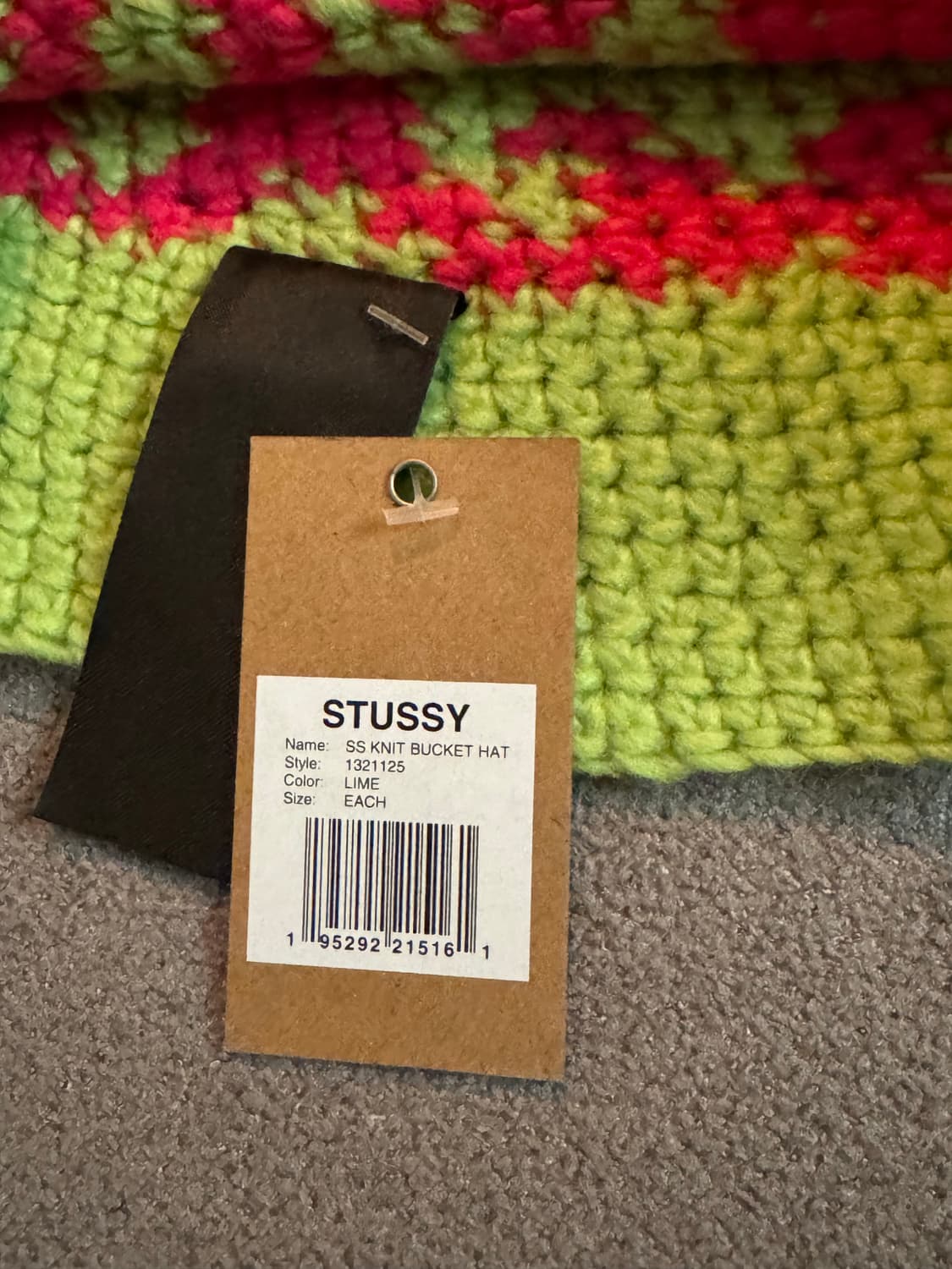 스투시 SS 니트 버킷햇 라임 새상품 상품이미지2