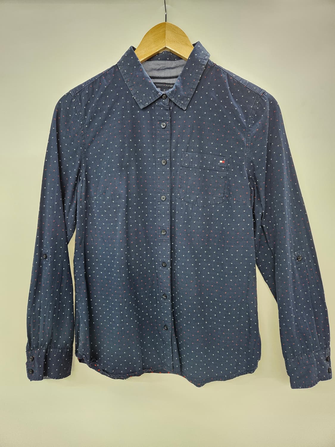 타미힐피거 네이비 도트 원포켓 셔츠 M 상품이미지1
