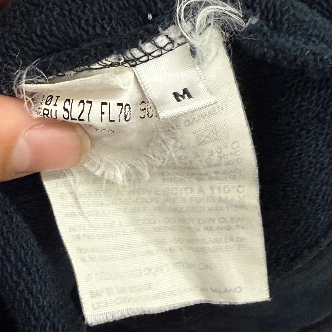 라프시몬스 코튼 블랙 스웨트셔츠 나일론 후드티 M 상품이미지3