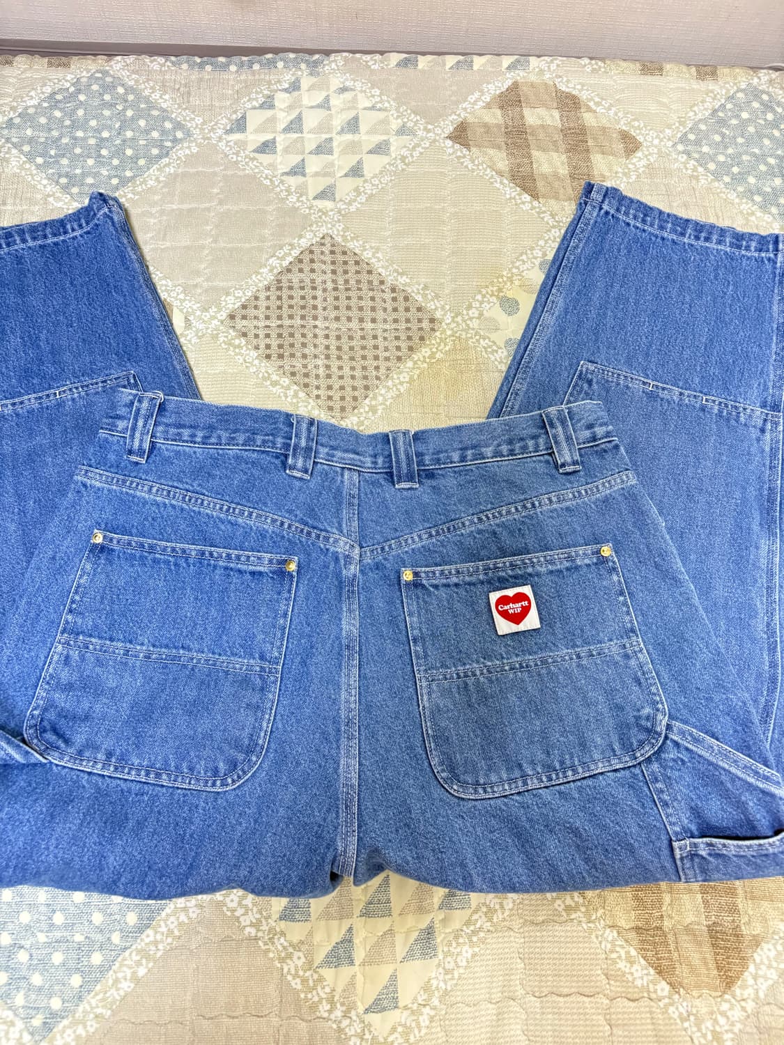 칼하트 WIP 내쉬 더블니 팬츠 블루스톤워시드 상품이미지3