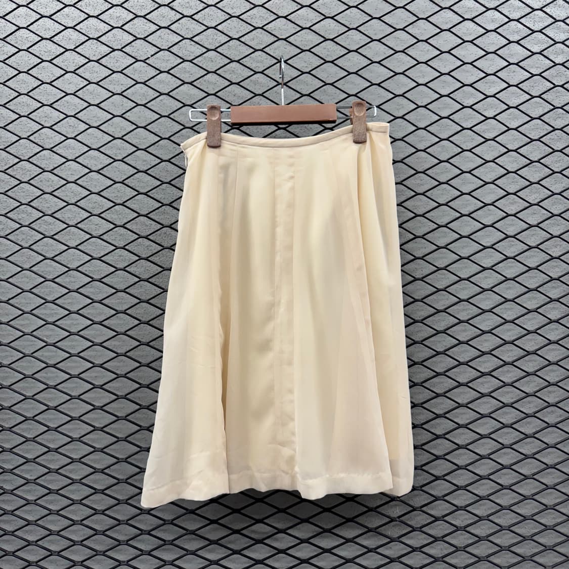 JPN VINTAGE 미디 스커트 플레어 하이웨스트 아이보리 상품이미지3
