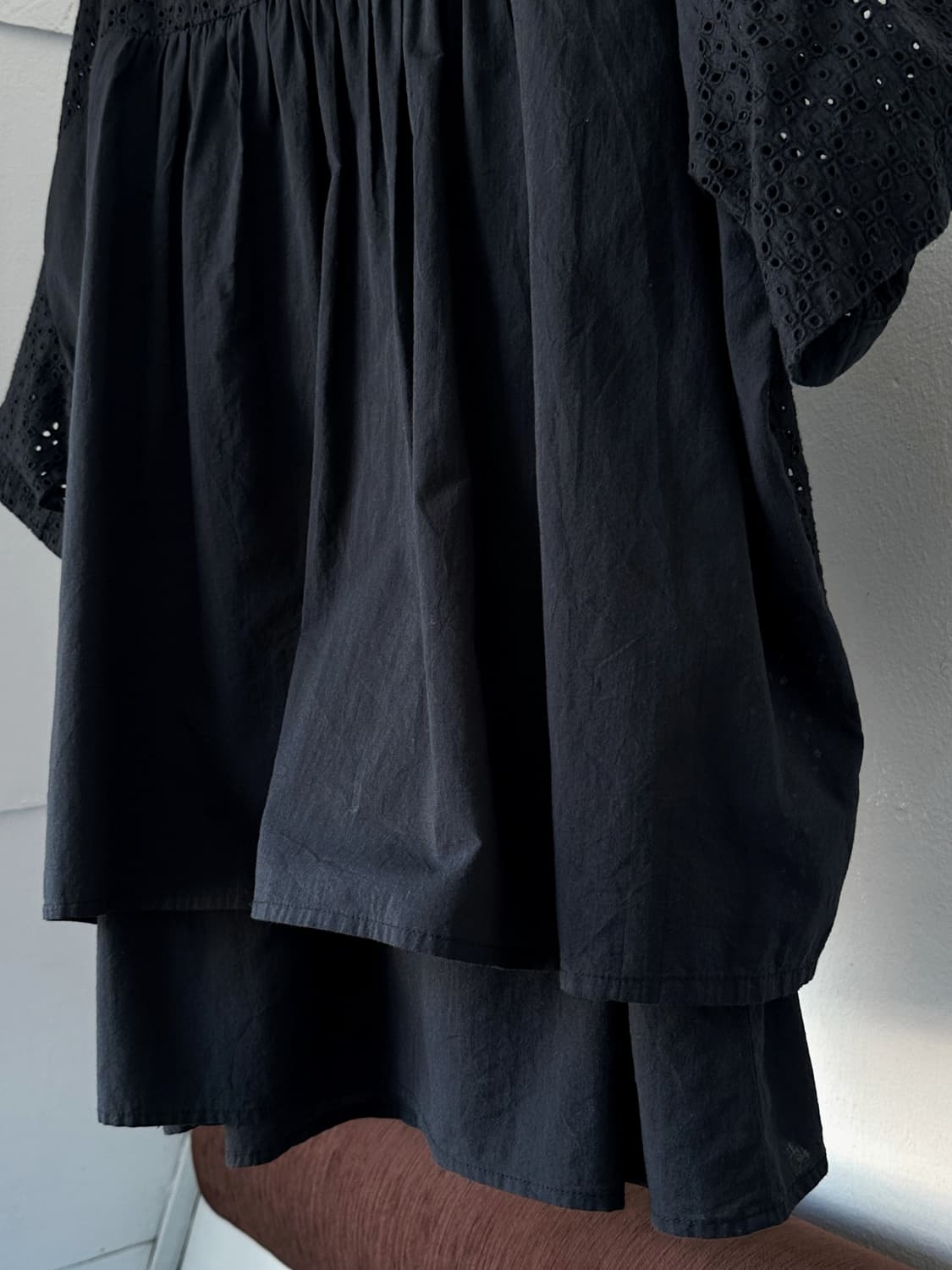 Wide silhouette panel cotton blouse shir 상품이미지7