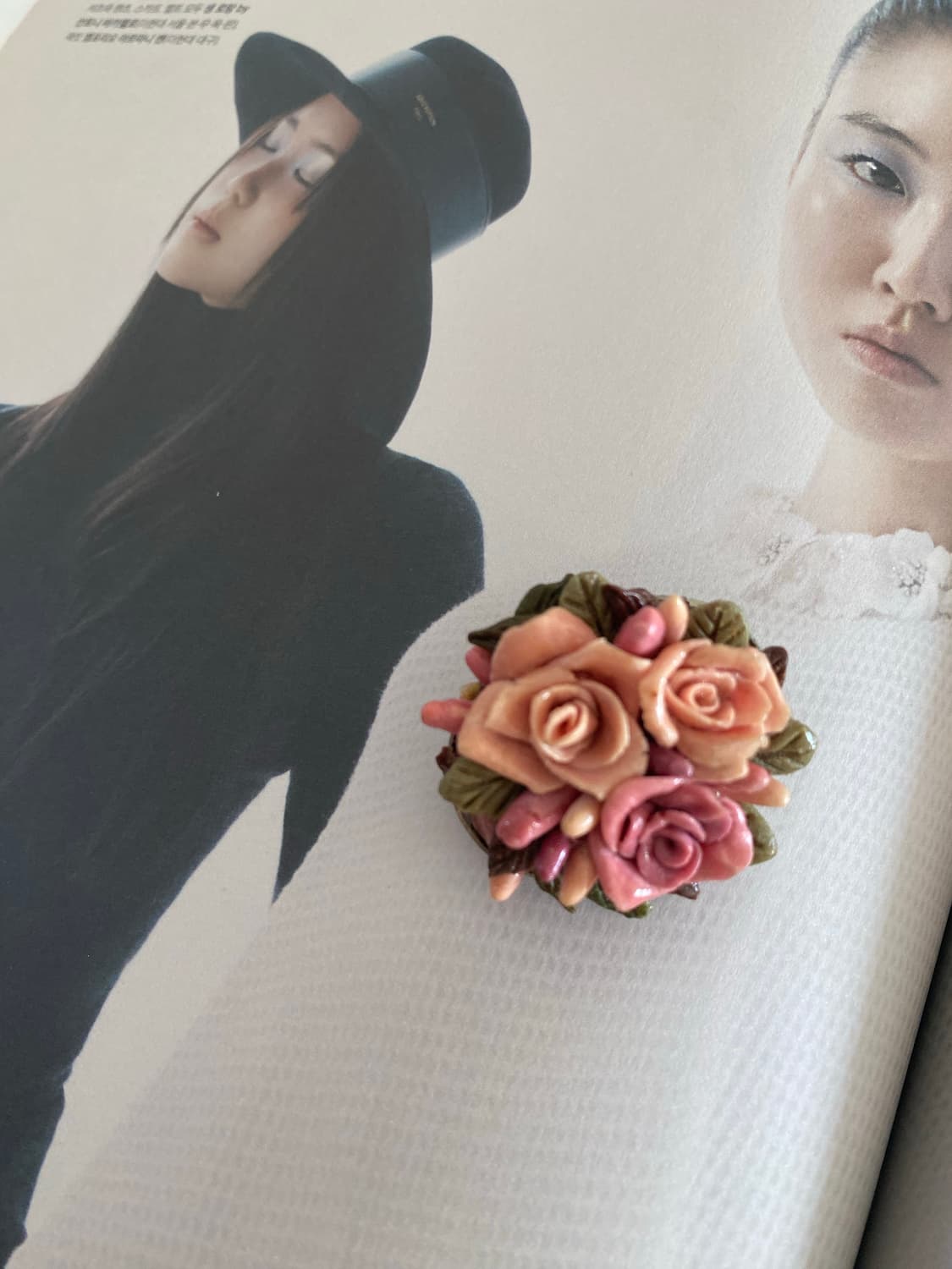 빈티지 로즈 플라워 브로치 일본 수입 주얼리  상품이미지2