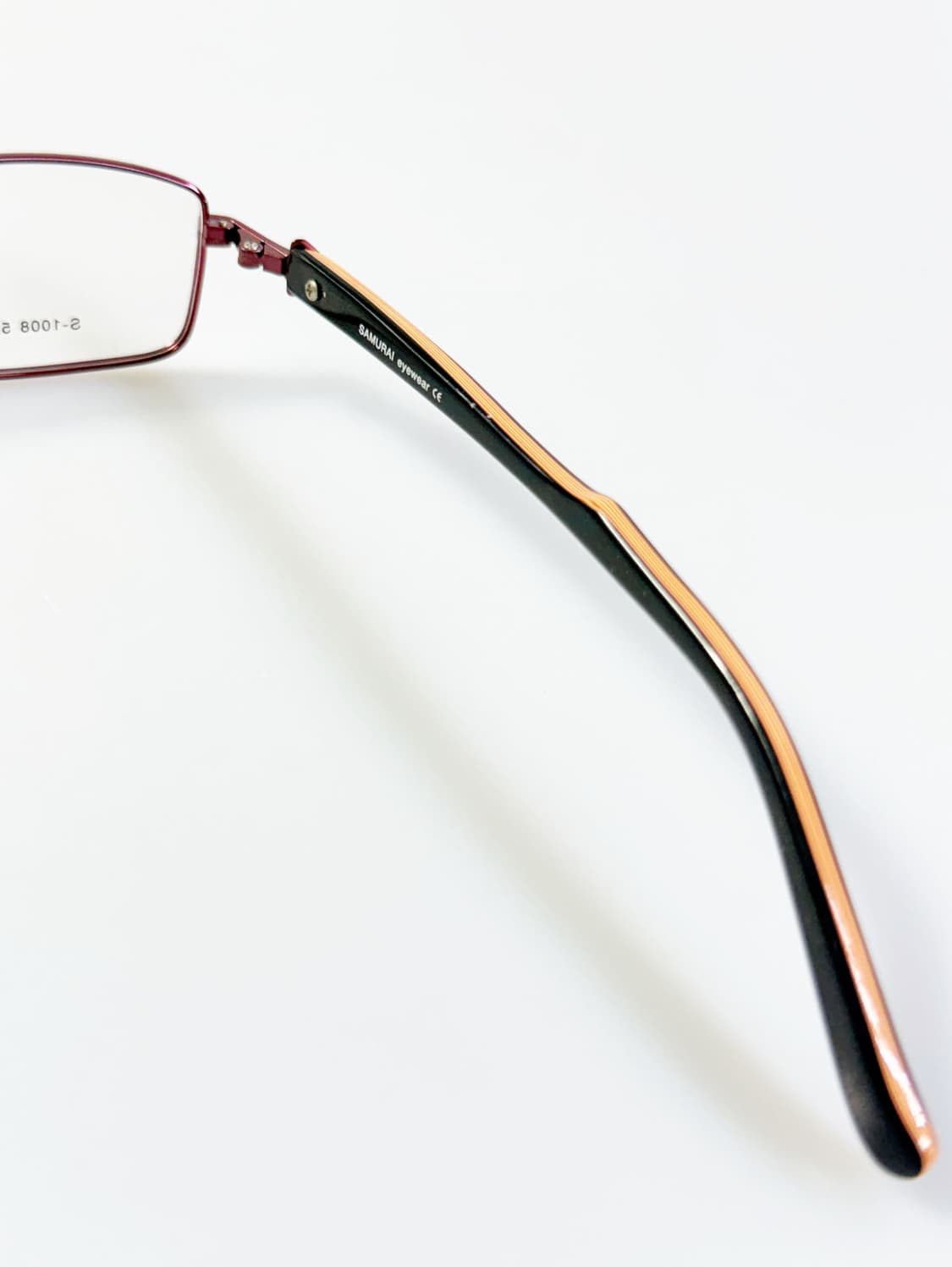 SAMURAI EYEWEAR 버건디 슬림 스퀘어 메탈 빈티지 안경 상품이미지6