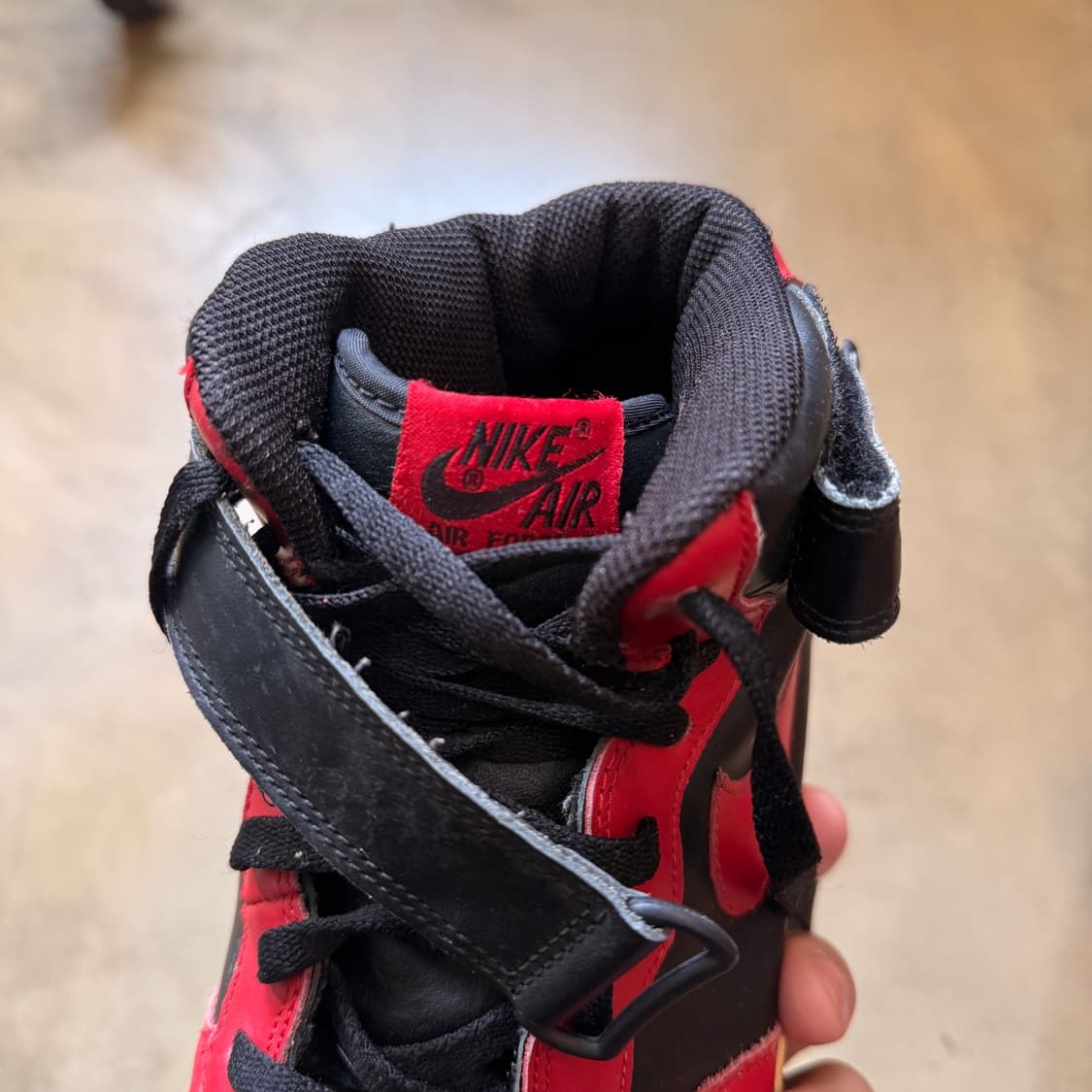 2004 나이키 에어포스 미드 브레드 리버스 레드 블랙  상품이미지5