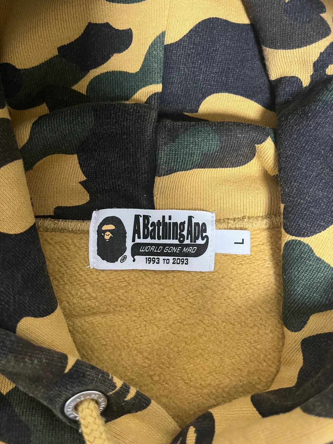 베이프 퍼스트 카모 컬리지 후드 카키 상품이미지4