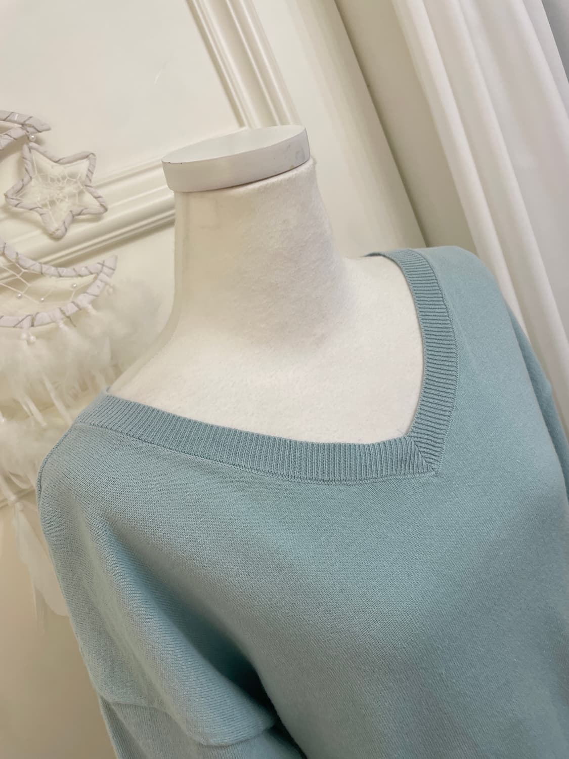 indi mint v-neck basic soft knit top 상품이미지7