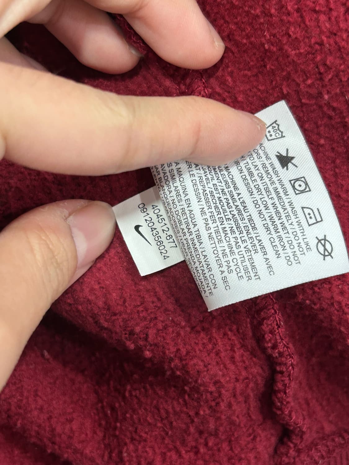 나이키 버건디 기본 후드집업 상품이미지4