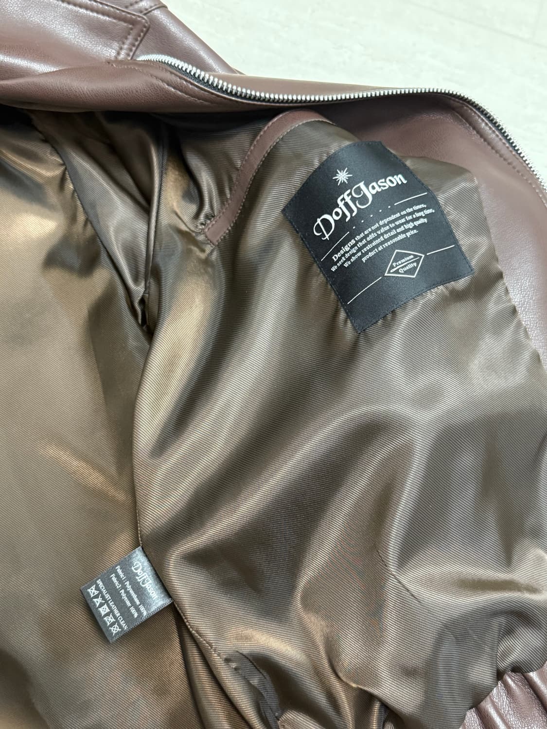 도프제이슨/크롭 레더 자켓/브라운/L 상품이미지4