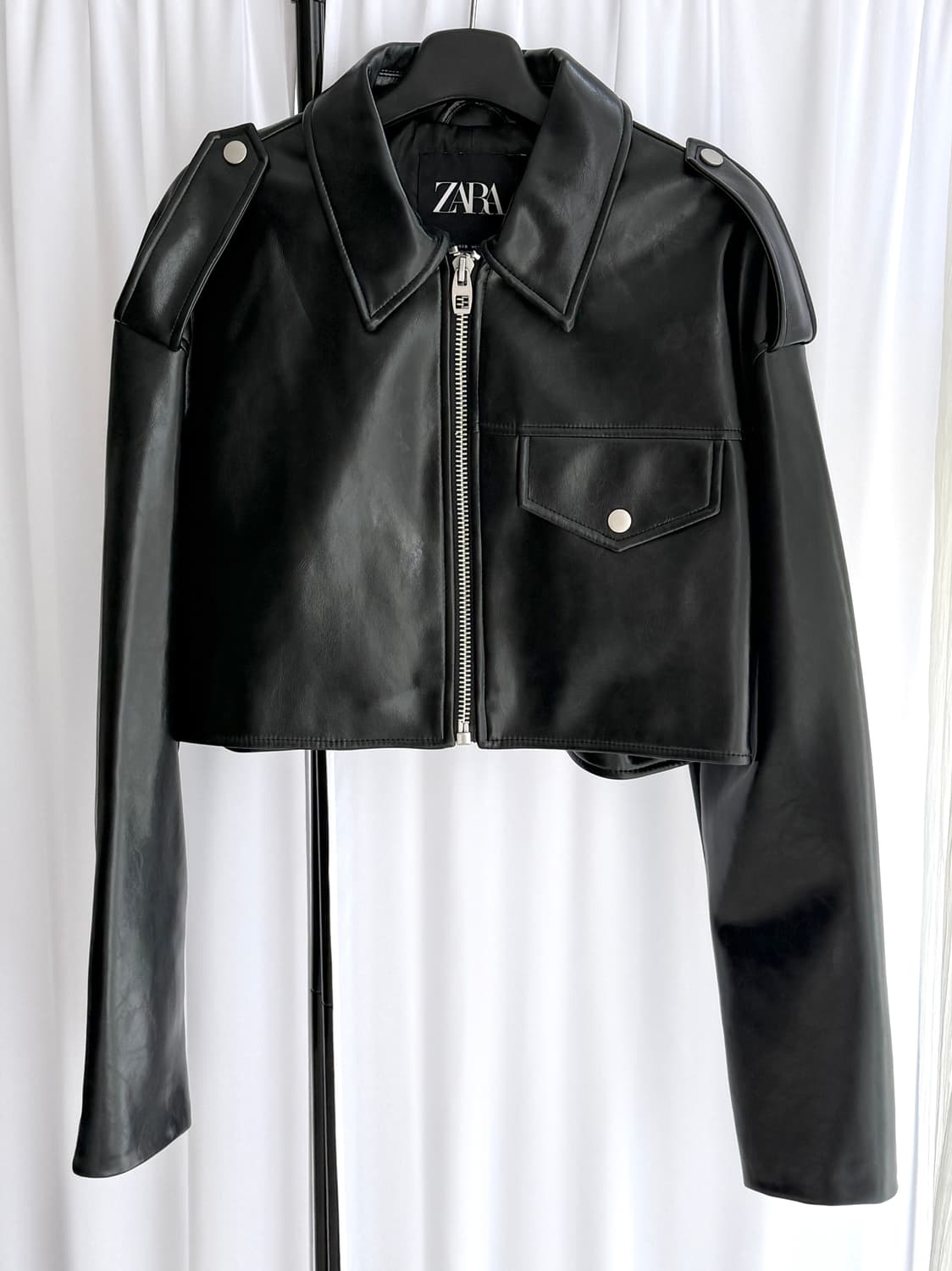 ZARA 자라 크롭 레더 자켓 상품이미지5