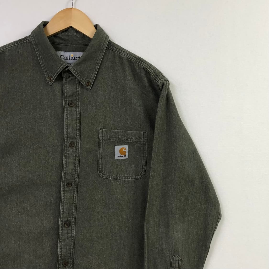 105 칼하트 카키 데님 셔츠 상품이미지1