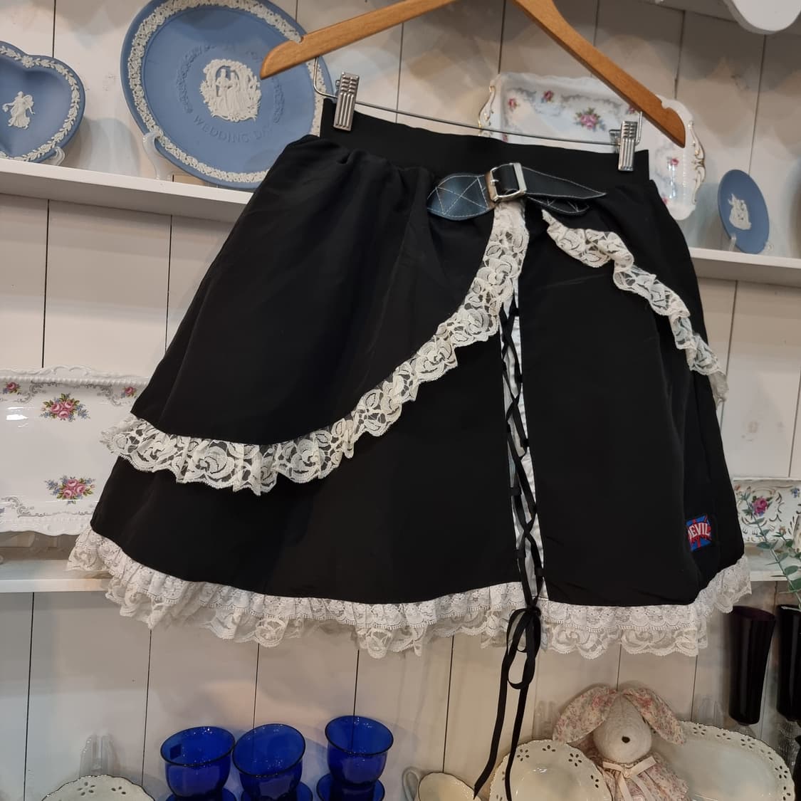 고딕 레이스업 프릴 스커트 상품이미지4