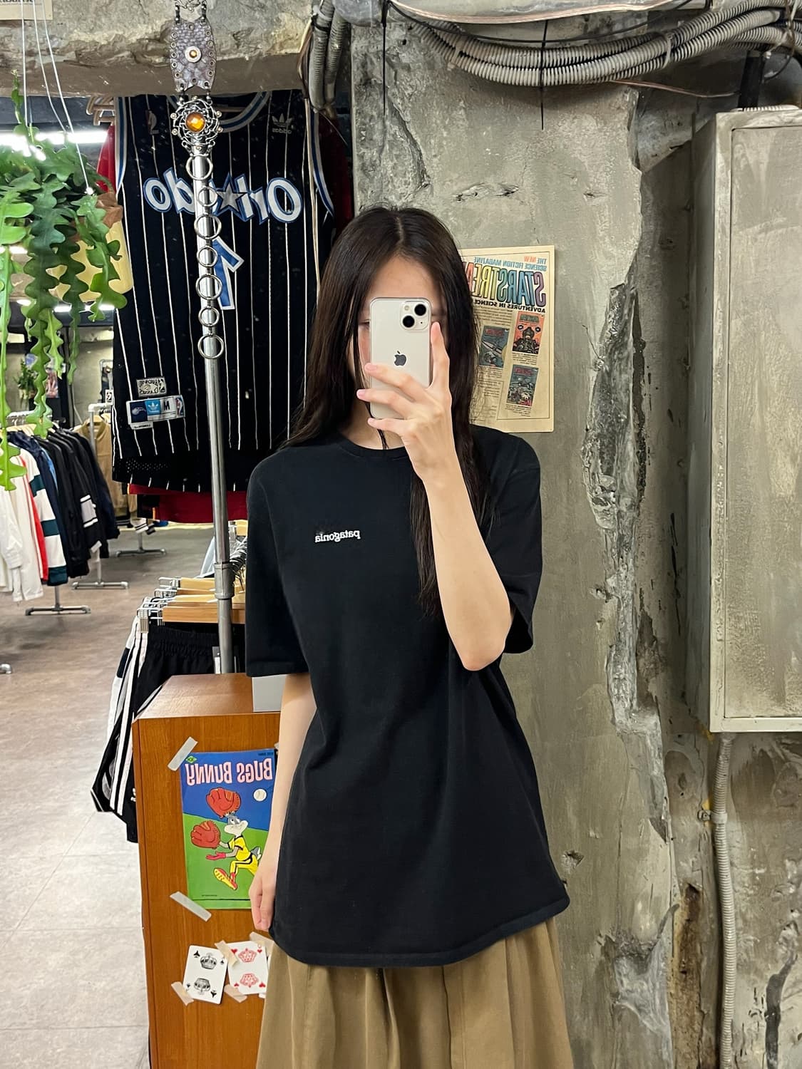 파타고니아 반팔티 블랙 M #csz391 상품이미지2