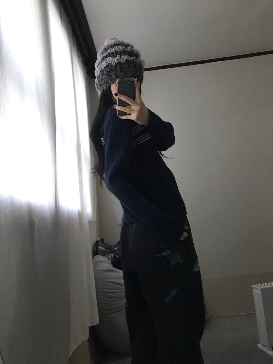 폴로 네이비 딱붙핏 니트집업 상품이미지7