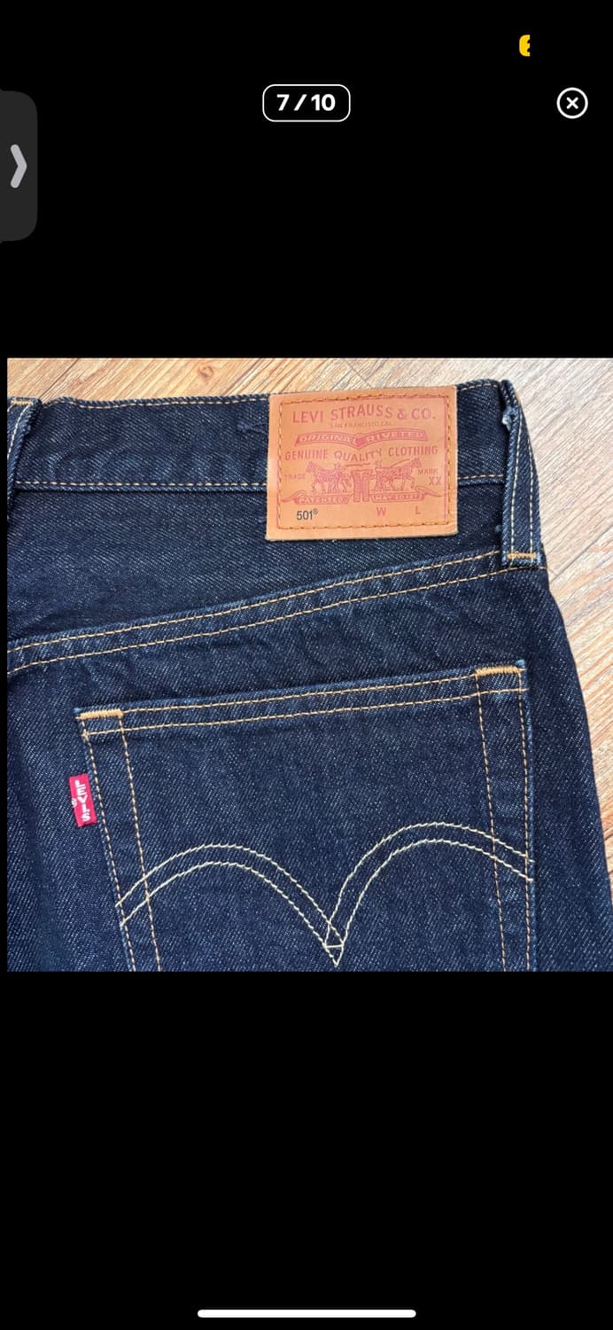 리바이스 501 청바지 진청 데님 28 오리지널 레드 탭 프리미엄 상품이미지7