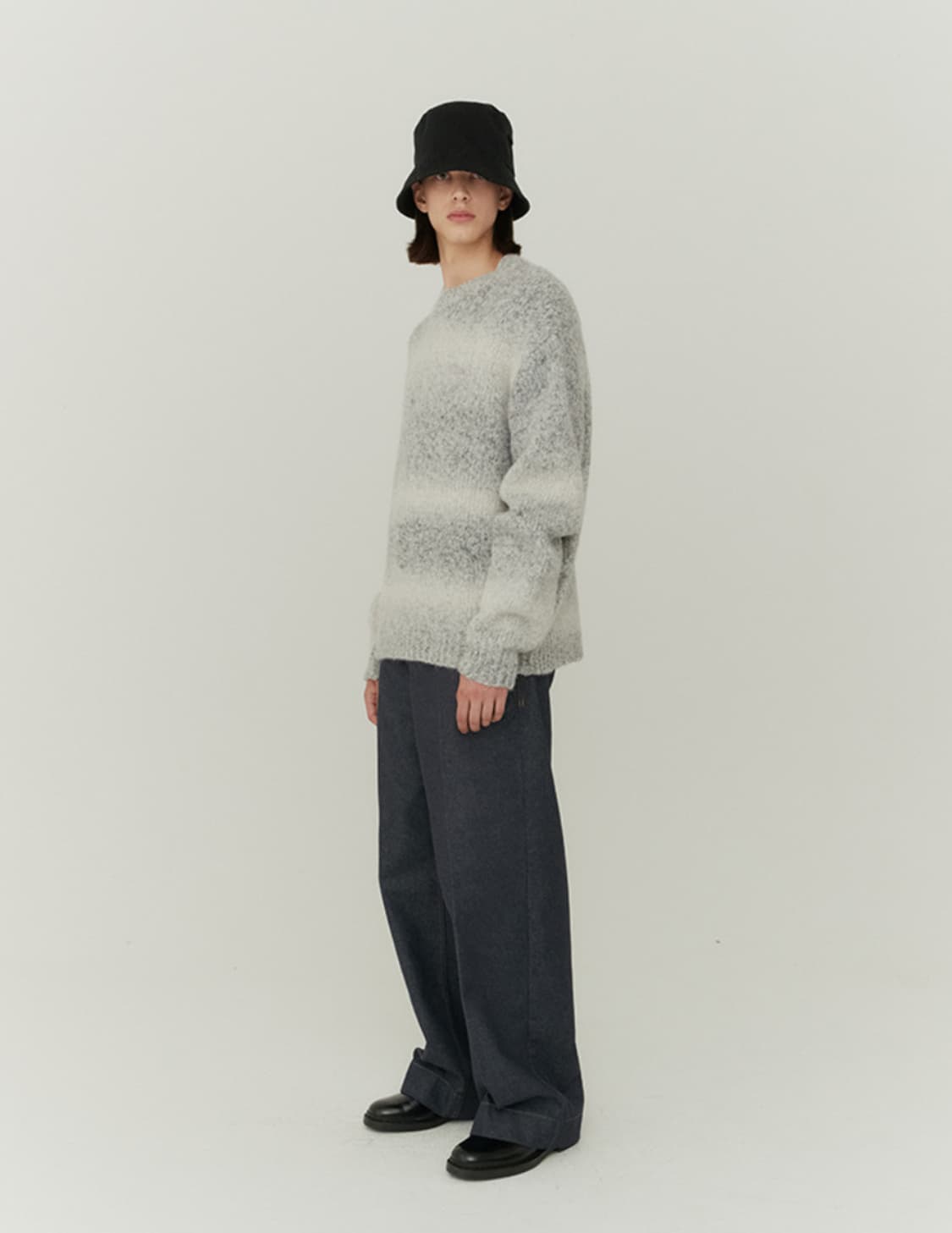 coor 쿠어 알파카 그레디언트 스웨트 니트 라이트그레이 M 상품이미지5