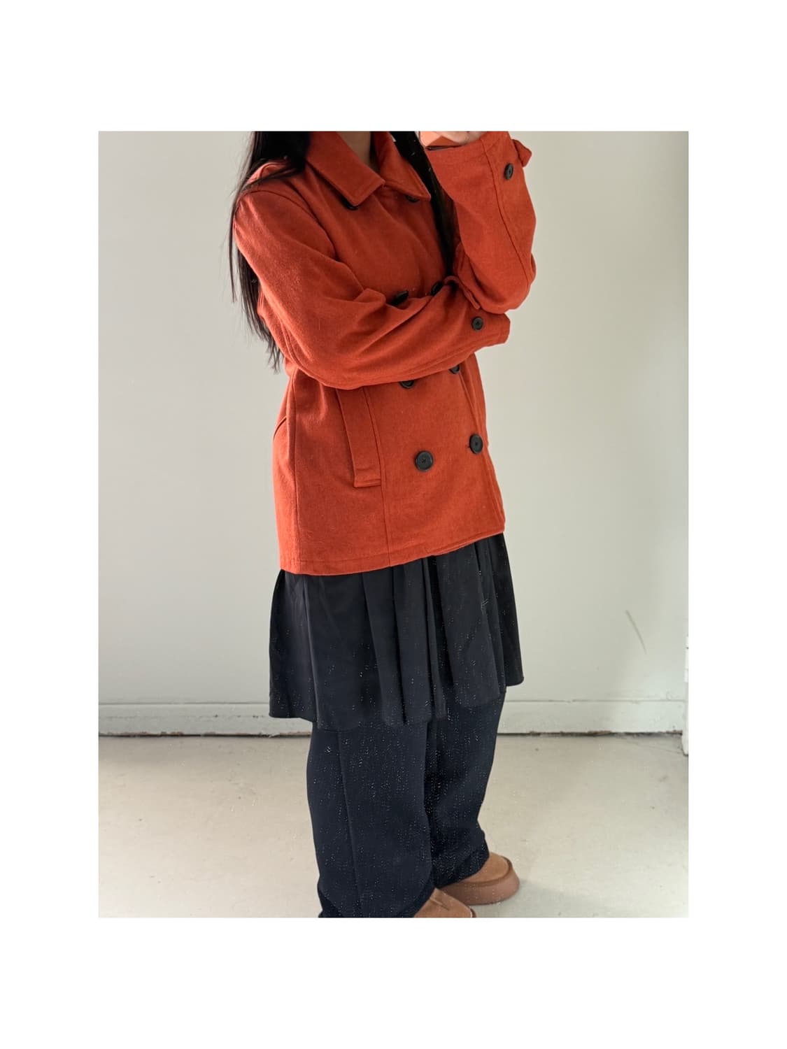 일본빈티지 브릭오렌지 더블 자켓 상품이미지1