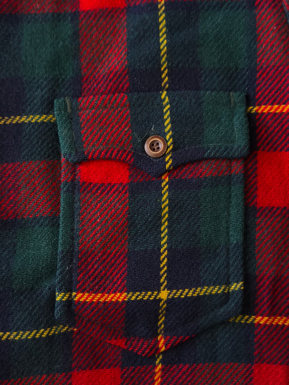 60s 70s Pendleton 퓨어 버진 울 플란넬 체크 셔츠 상품이미지5