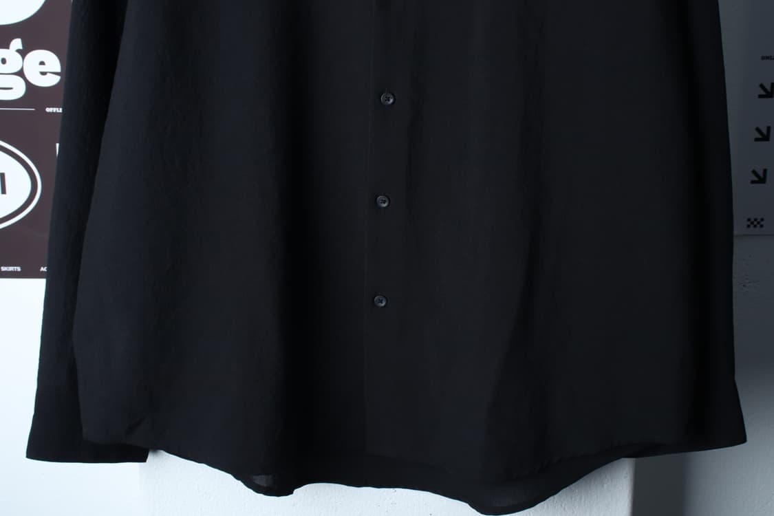 (L-XL) 무신사 스탠다드 셔츠 남방 무지 블랙 경량 폴리-H33542 상품이미지4
