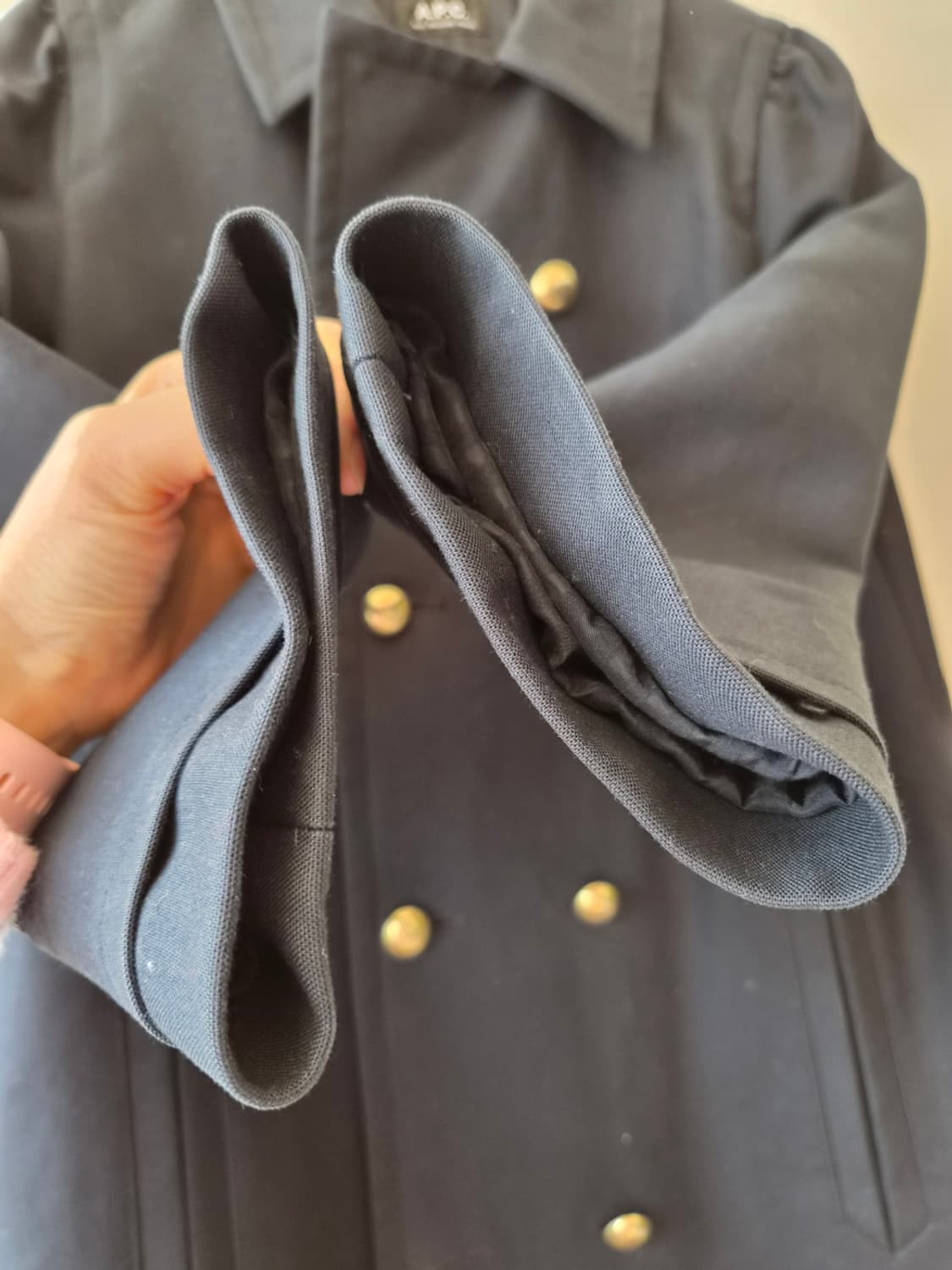 APC 아페쎄 여성 네이비코튼트렌치코트 36사이즈 상품이미지6