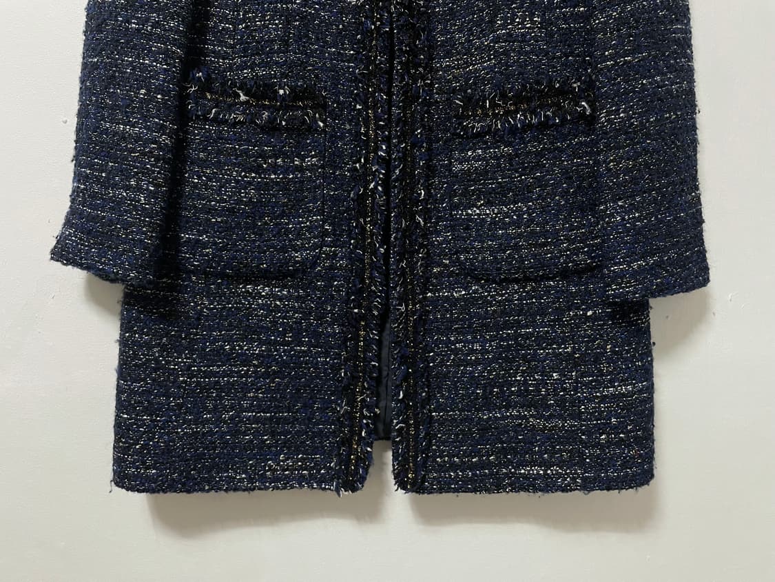 (55-66) SATIN 샤틴 트위드 롱 자켓 상품이미지3