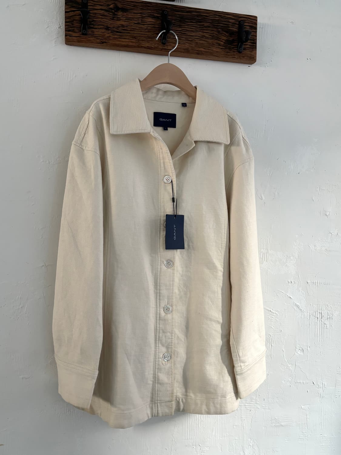 *새상품* Gant 아이보리컬러 싱글버튼 텍스쳐 셔츠 자켓 상품이미지1