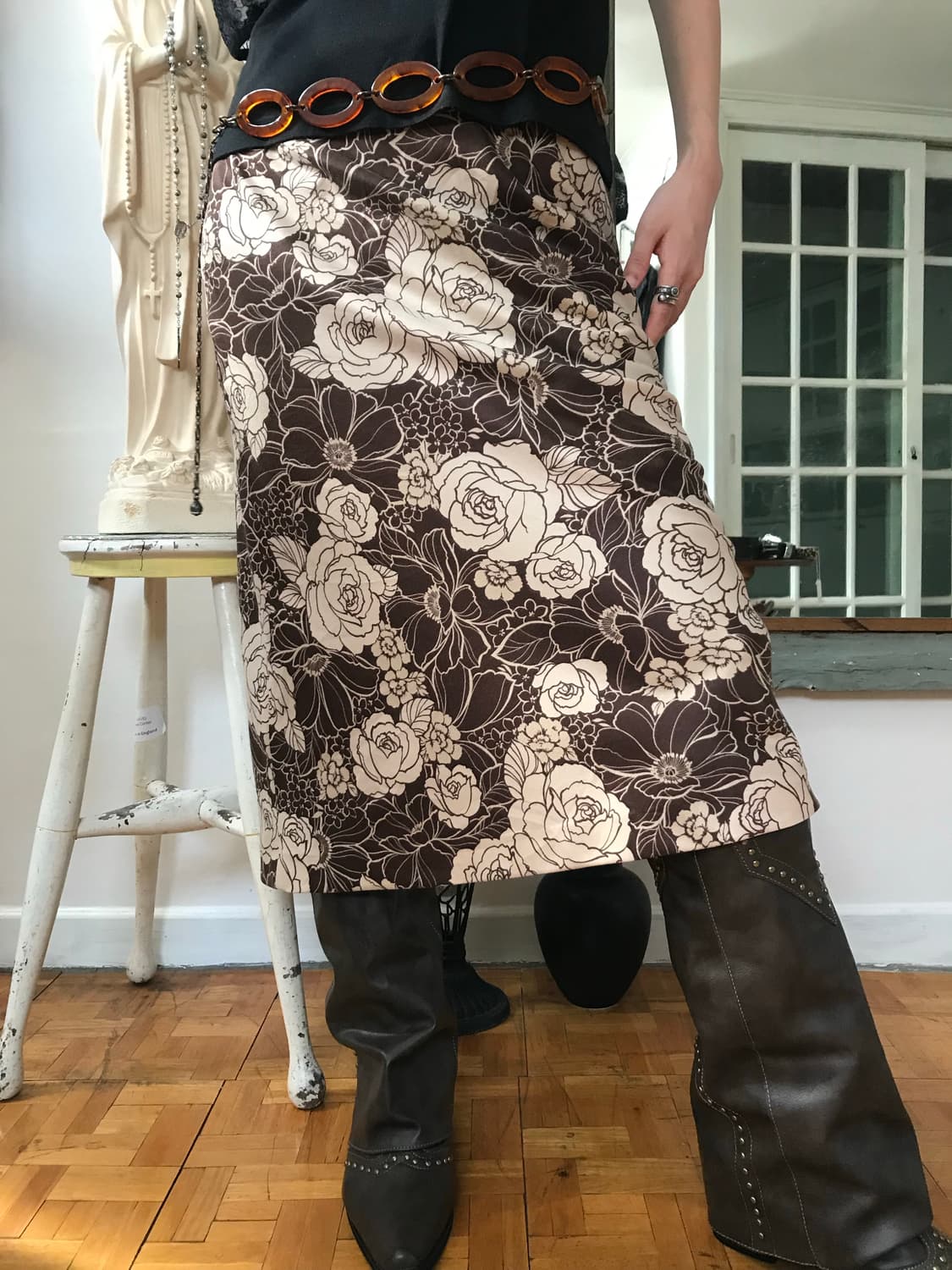 vintage pattern skirt 상품이미지3