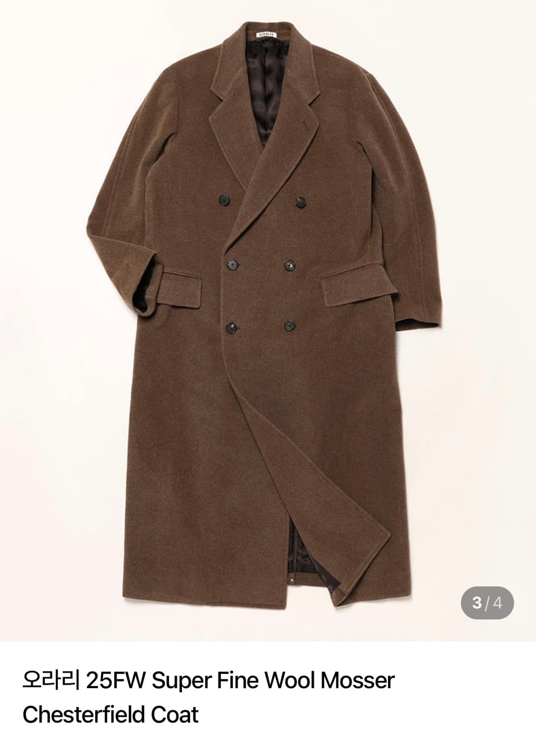 오라리 25aw 체스터필드 모저코트 상품이미지2