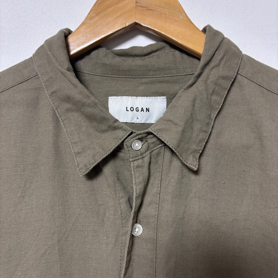 카키색 남방 셔츠  L  상품이미지4