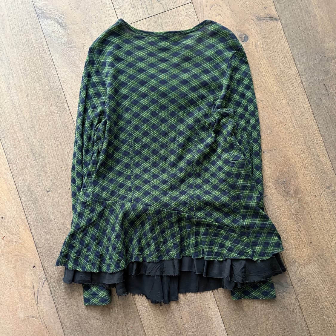 Layered Detail Ribbon Check Blouse 상품이미지6