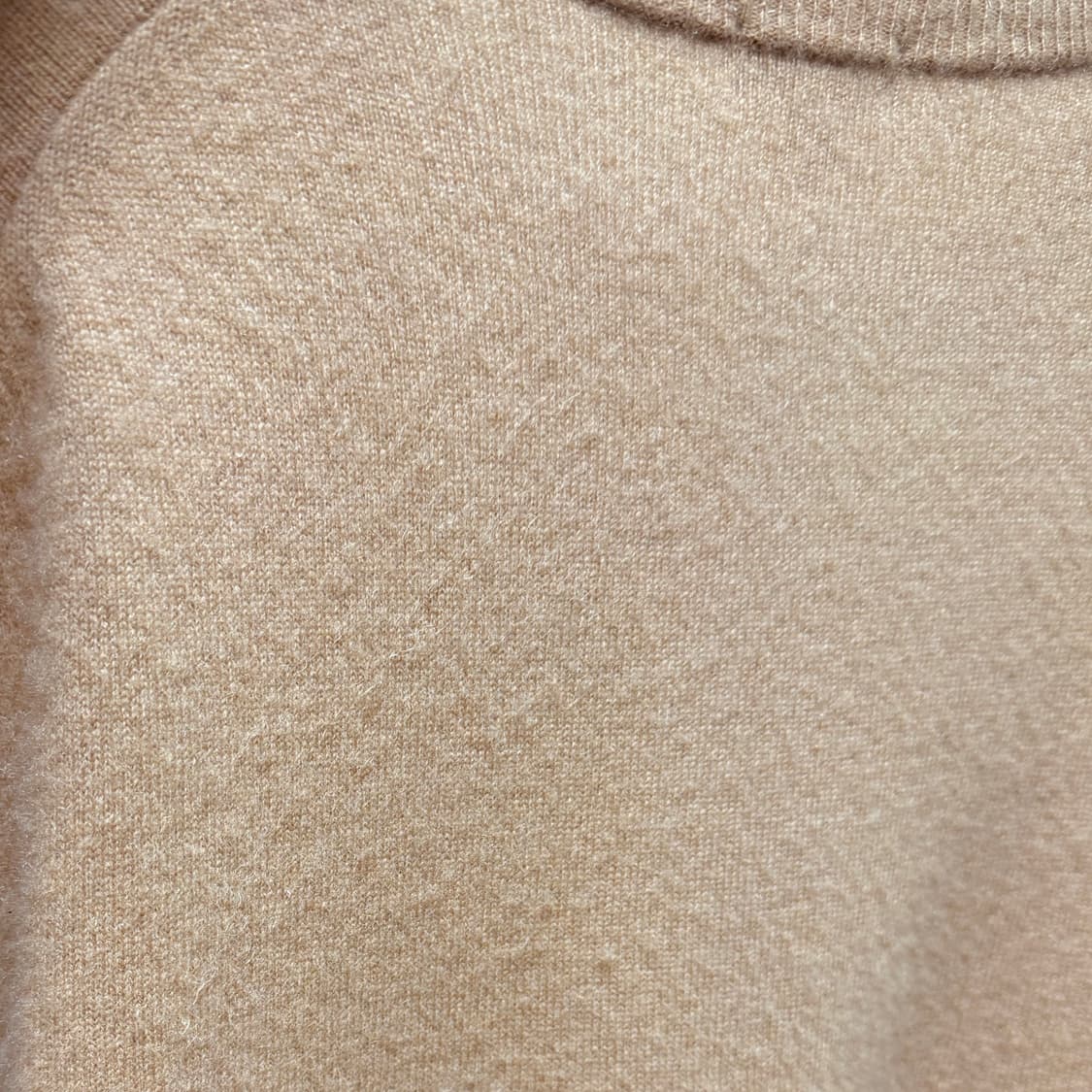 [캐시미어 100%] 유니클로 카멜 브라운 라운드 니트 XL 상품이미지4