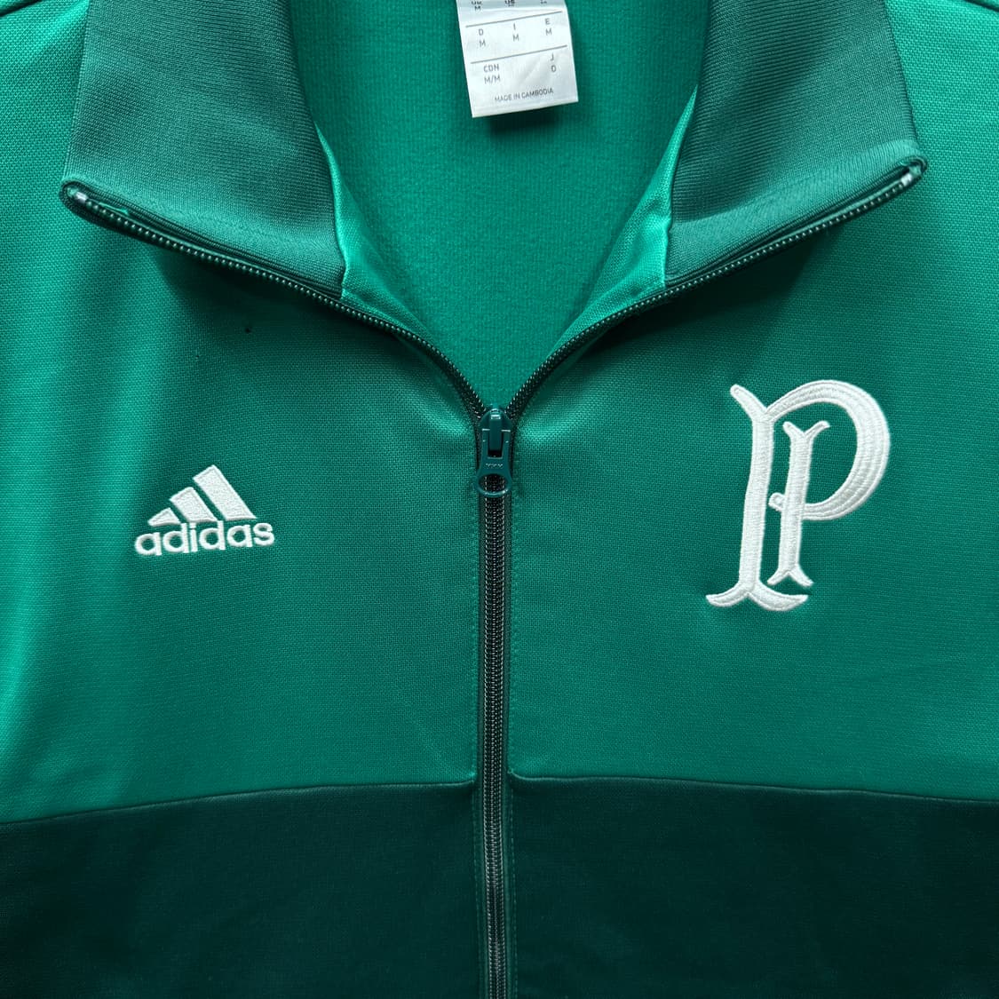 아디다스 팔메이라스 클럽 트랙자켓 전면 로고 포인트 그린 상품이미지5