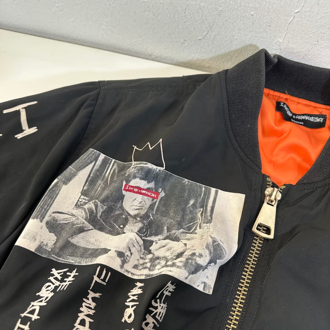 M 아임낫어휴먼비잉 블랙 오버핏 MA1 항공점퍼 상품이미지5