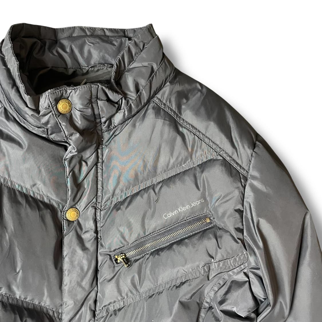 캘빈클라인진스 미니로고 블랙 덕다운 패딩 L 상품이미지3