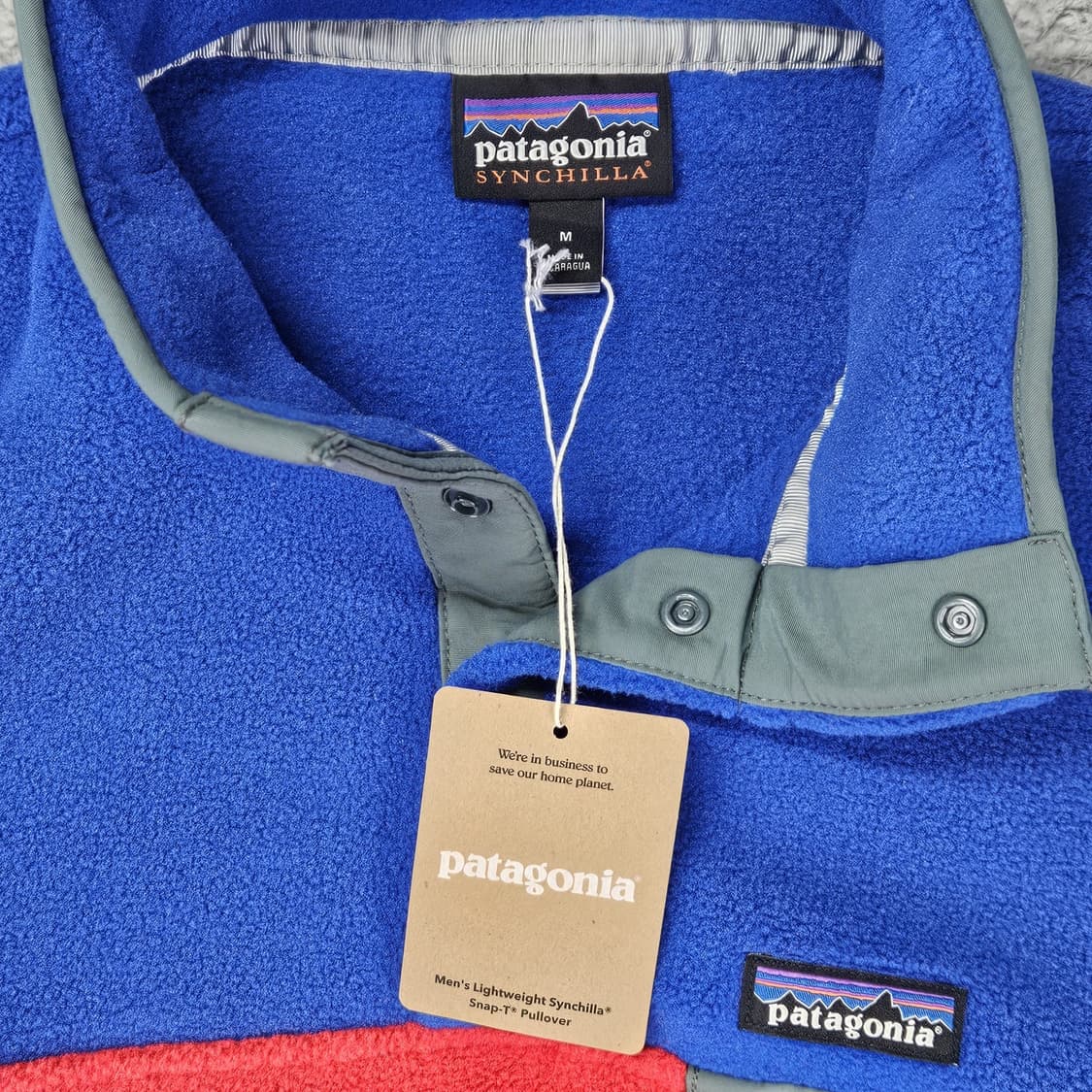 23FW 파타고니아 신칠라 스냅-T 블루/레드/그레이 상품이미지4