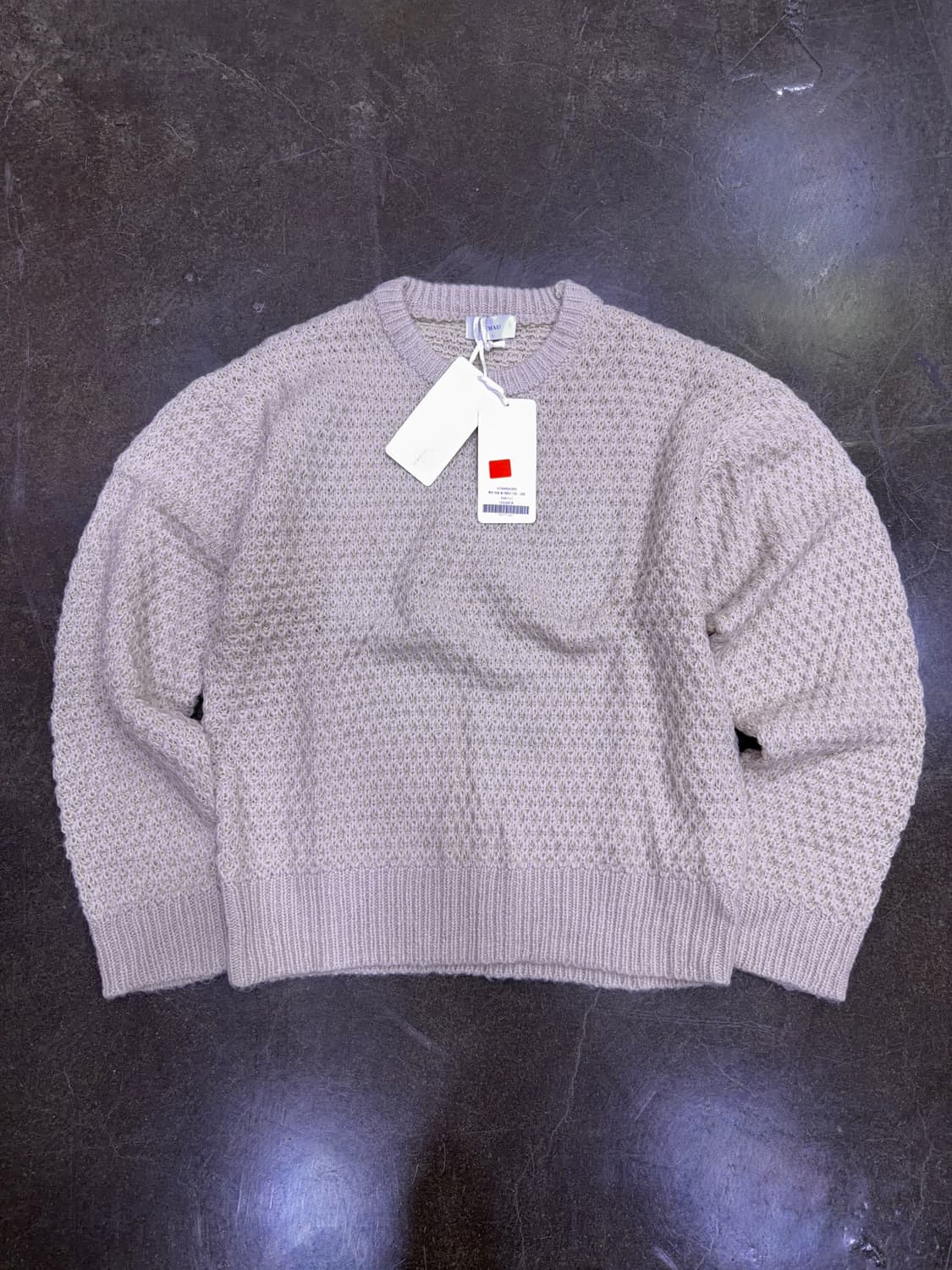 르마드 투톤 와플 울 라운드 니트 스웨터 3 사이즈 상품이미지5