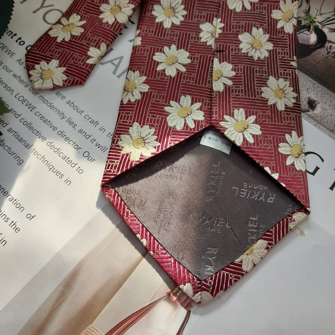 소니아 리키엘 실크 플라워 자카드 넥타이 9.5cm A+등급 K1366
 상품이미지7