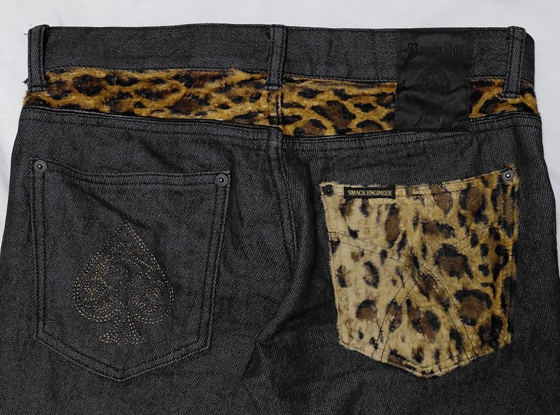 [희귀/S] SMACK ENGINEER 레오파드 패치 펑크 데님 상품이미지1