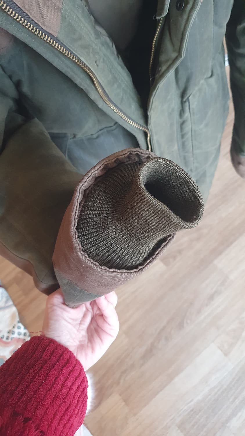 이스트로그 해리스트위드 퍼 후드 패딩 왁싱자켓 L 상품이미지4