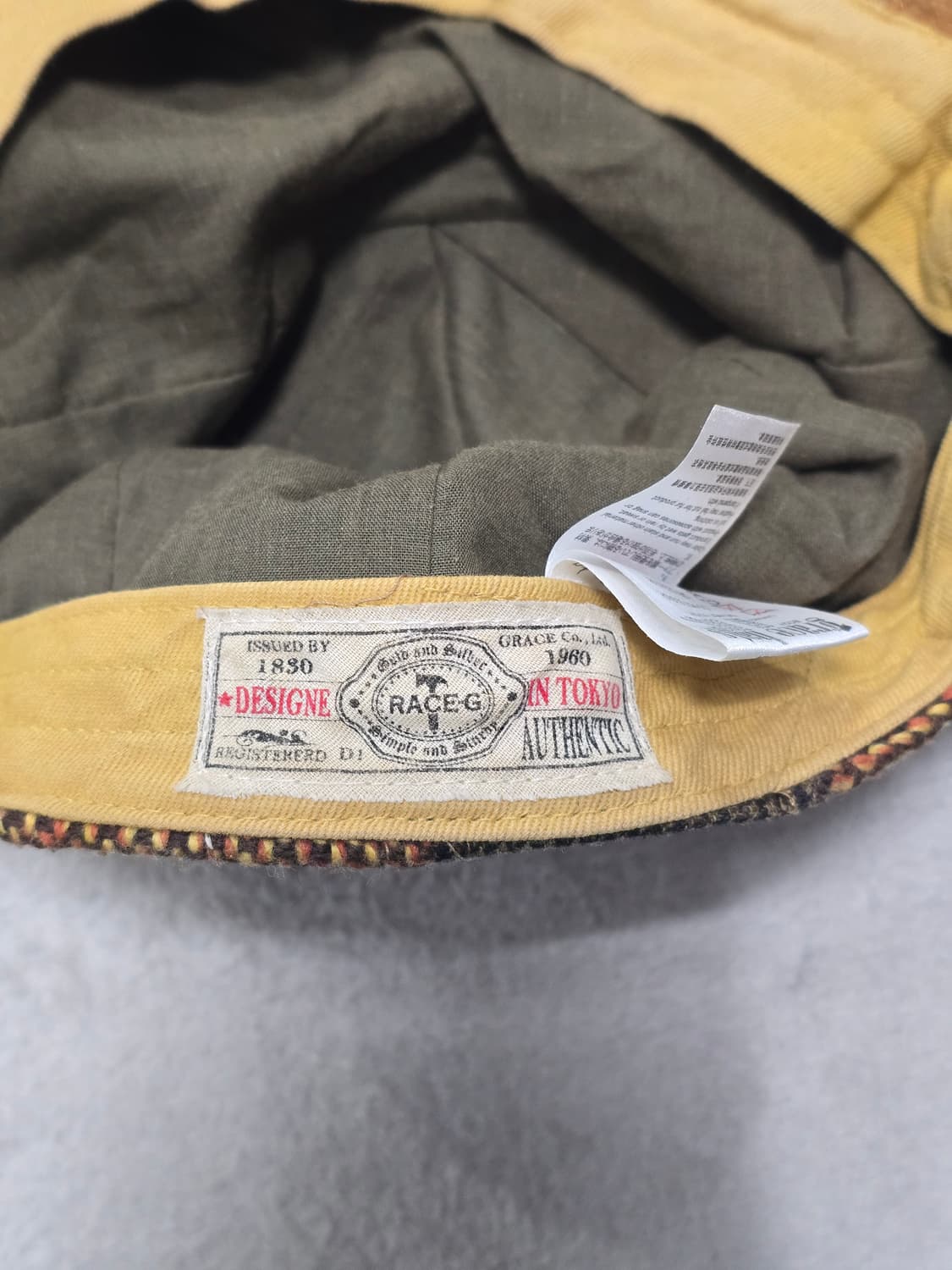 Race-g 코듀로이 헌팅캡 브라운 패치워크 상품이미지4