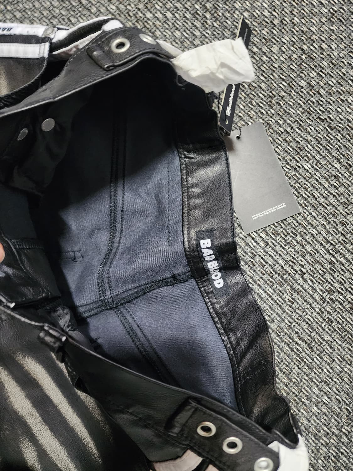 배드블러드 삼선 레더 와이드 팬츠 XS 29사이즈 상품이미지5