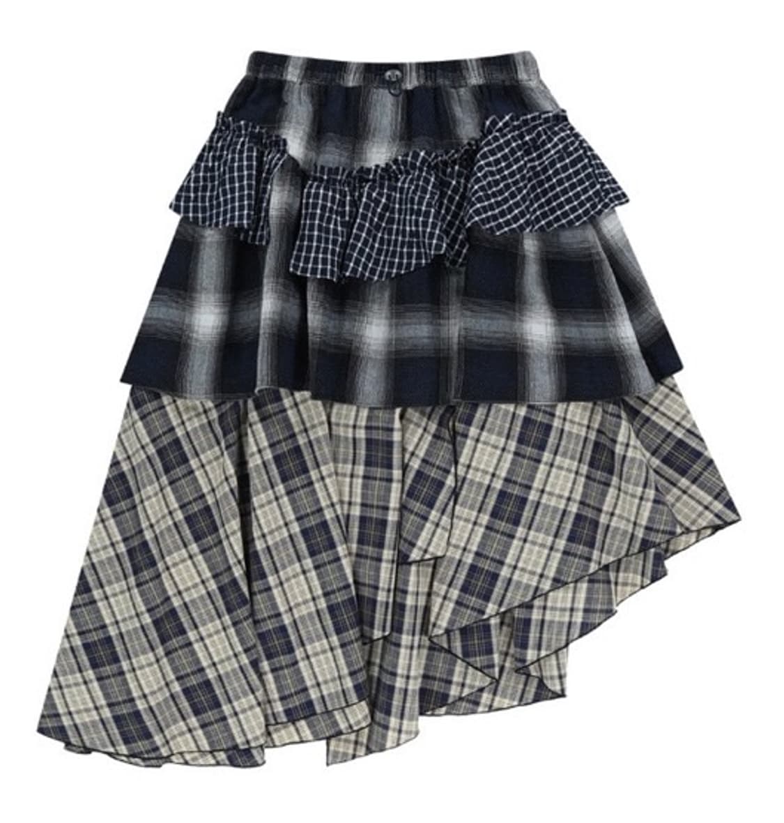 (구함)뚜오미오MIXED TIERED SKIRT [CHECK] 상품이미지1