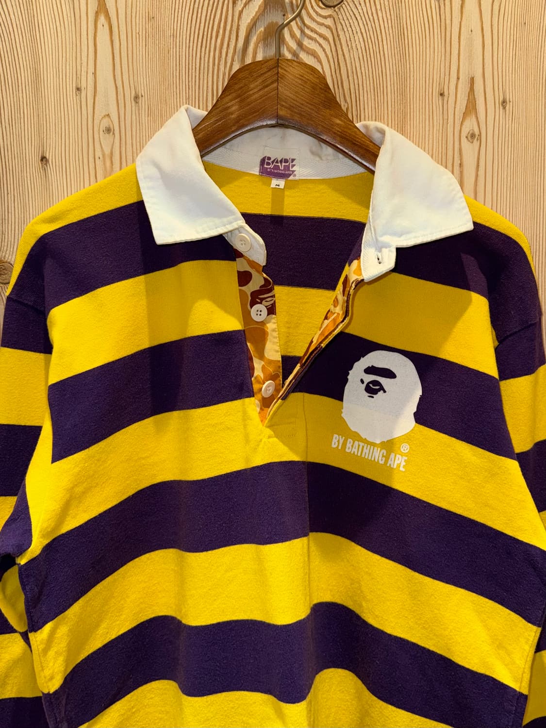 베이프 스트라이프 긴팔 럭비 셔츠 상품이미지2