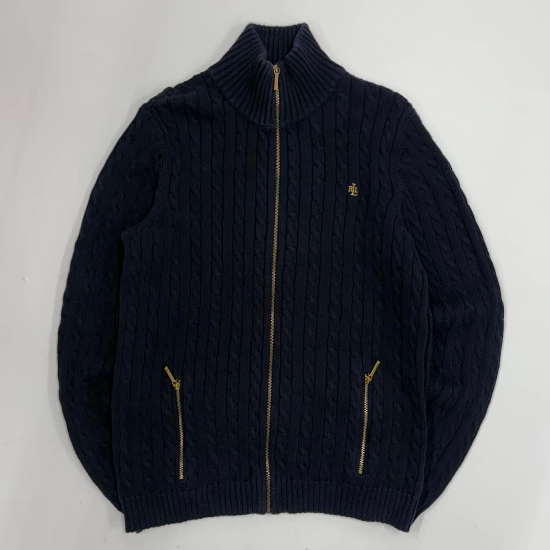 폴로 랄프로렌 RL 시그니처 케이블 니트 집업(L) 상품이미지2