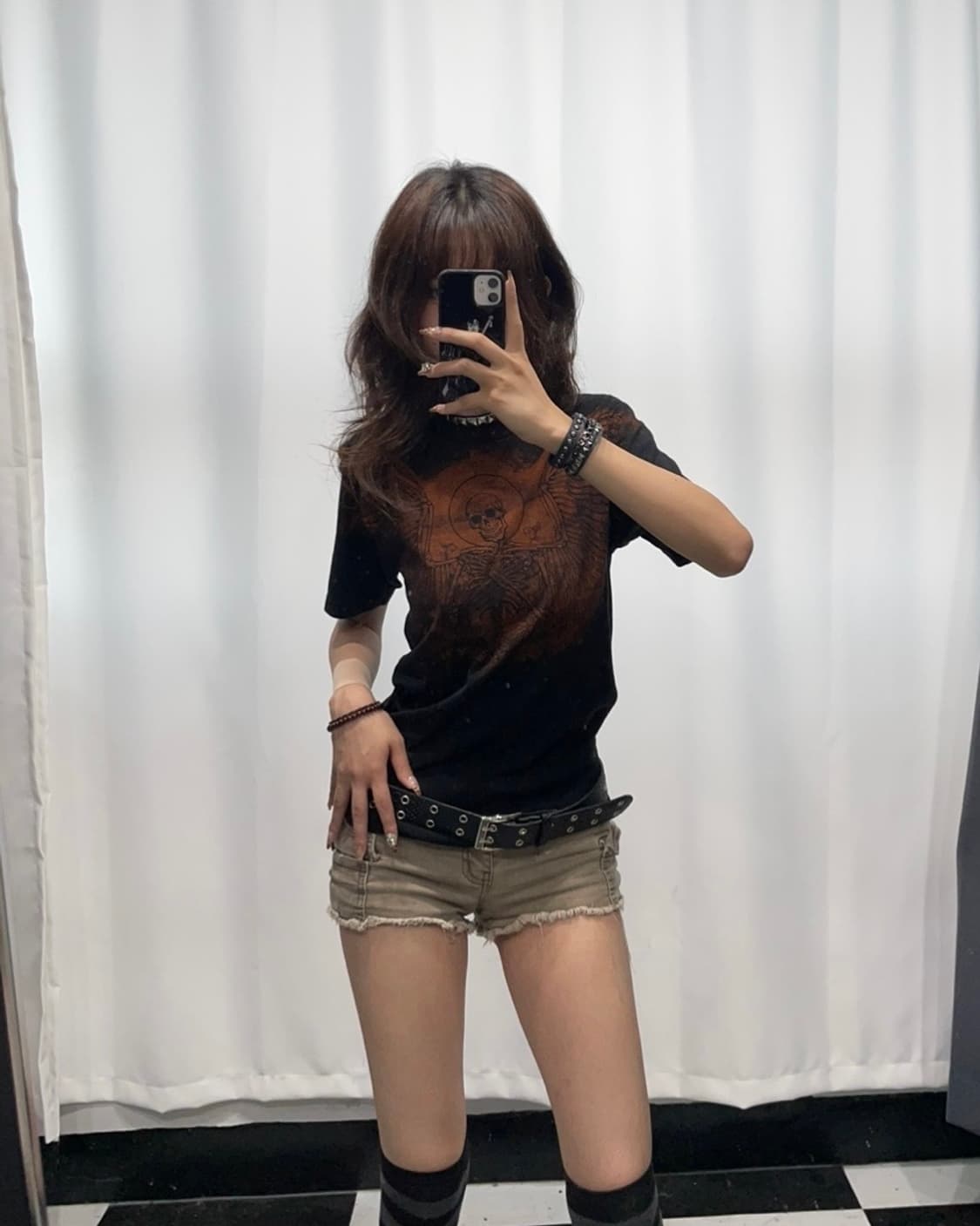 🎸블랙 스컬 프린팅 티셔츠🎸 상품이미지4