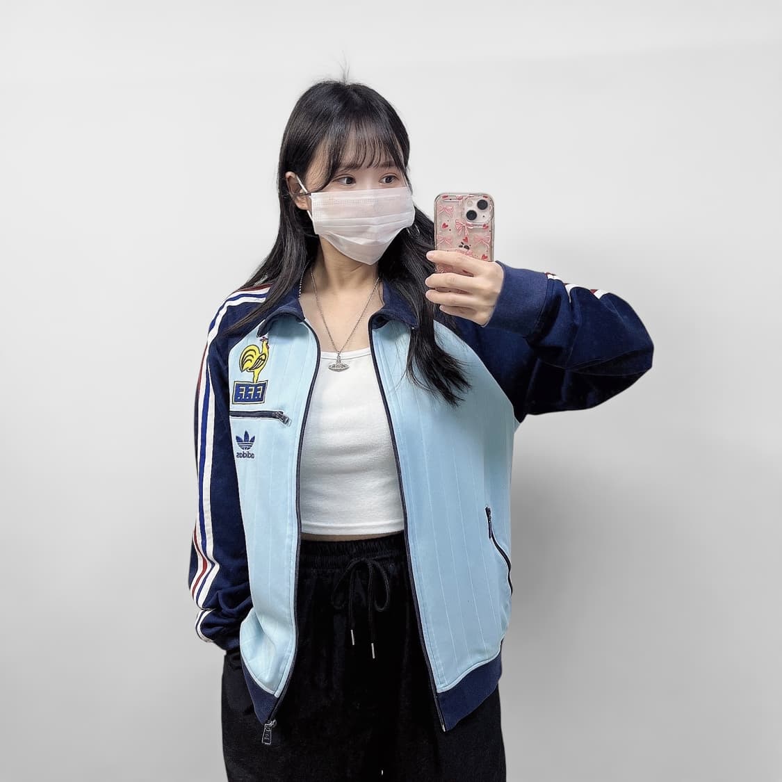아디다스 프랑스 트랙탑 져지 소라 네이비 상품이미지1
