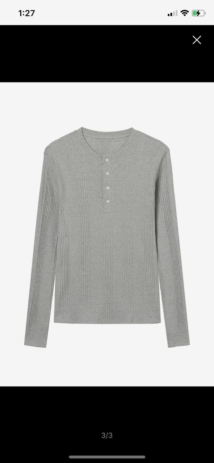 Slim Fit Henley Neck Jersey Long Sleeve 상품이미지1